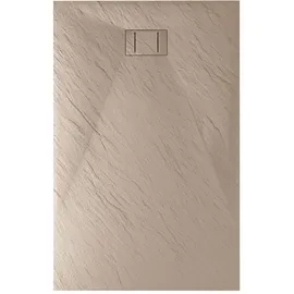 Idralite Duschtasse Taupe Stein-effekt Mod. Blend 80x100 cm Rechteckig Taubengrau FLACH STEIN EFFEKT SMC