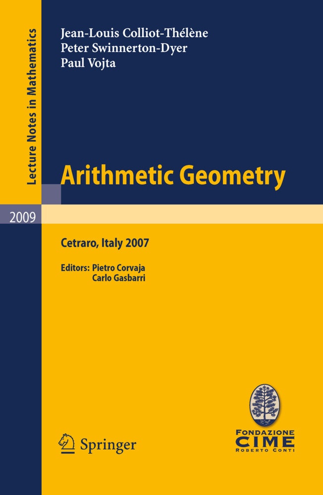Arithmetic Geometry - Pietro Corvaja  Peter Swinnerton-Dyer  Paul Vojta  Kartoniert (TB)