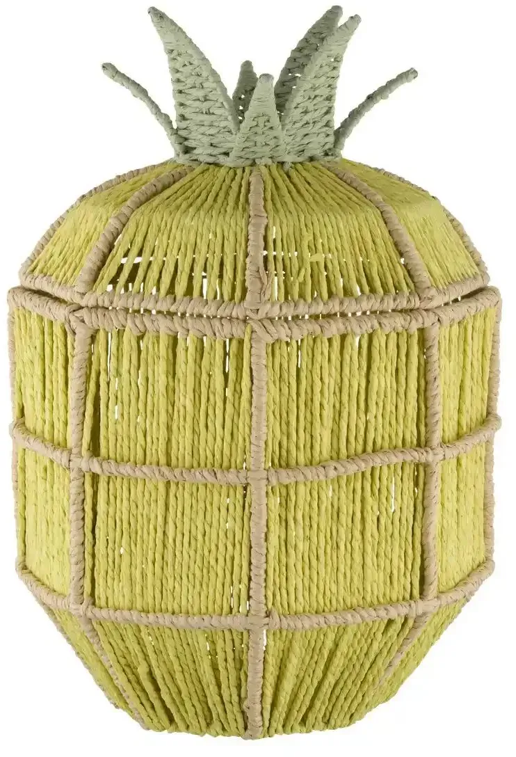 HOME STORY Korb Ananas   ¦ gelb ¦ Papier,Metall ¦ Maße (cm): B: 28 H: 46