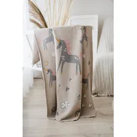 Kaiser 65214 Unicorn - Babydecke Strick 100% Bio Baumwolle