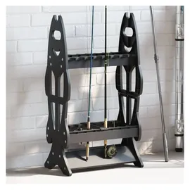 vidaXL Rutenständer für 16 Angelruten Schwarz