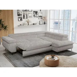 MKS Meble Eckcouch Cord 2-Sitzer Grau