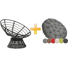 sunnypillow Papasansessel Loungesessel grau