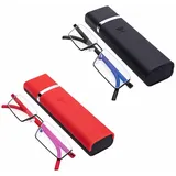 YSJJZRL 2 Pack Lesebrille Halbrahmen Blaulichtblockierende Lesebrille Leichte TR90 Materialrahmen Lesebrille für Männer Frauen(Schwarz und Rot)+1.25