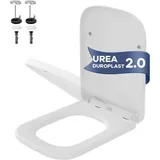 GarveeMore WC-Sitz mit Schnellverschluss,Toilettensitz Kinder,Mit Kindersitz, Toilettendeckel,Abnehmbarer Klodeckel aus Bruchsicherem Duroplast weiß E-Form
