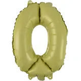 Homéa, Ballon Zahl 0, Metallise, aus Aluminium, mit Strohhalm, Höhe 40 cm, mehrfarbig