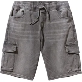 John Devin Shorts Bermuda, kurze Jogger Pants mit Cargotaschen, knielang, elastische Schlupf-Bermuda grau XL (56/58)