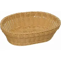 APS Korb, oval "PROFI LINE" - Körbchen, Flechtkorb aus Polypropylen - Abmessungen: 25 x 19 cm/Höhe: 6,5 cm/Farbe: Hellbraun