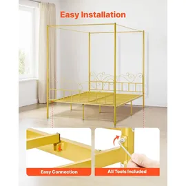 Vevor Himmelbett 160 x 200 cm Gold