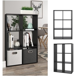 VICCO Raumteiler - 6 Fächer Regal Bücherregal Standregal Hochregal Schwarz