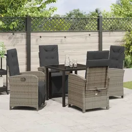 vidaXL Garten Essgruppe 5-tlg. Grau