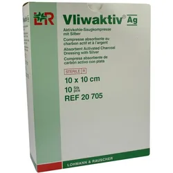 Vliwaktiv AG Aktivkohle Saugkompresse mit Silber 10 St