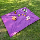 FANSU Wasserdicht Strandmatte, Einfarbig Picknickdecke Große Picknickdecke, Stranddecke Sandfrei, Waschbare Stranddecke für Strand, Picknick, Camping (Lila,140x200cm)