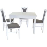HOFMANN LIVING AND MORE Essgruppe »5tlg. Tischgruppe«, (Spar-Set, 5 tlg 5tlg. Tischgruppe), weiß + schwarz, + weiß, , 98141117-0 B/H/T: 45 cm x 95 cm x 48 cm,