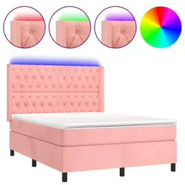 vidaXL Boxspringbett 140 x 200 cm Rosa