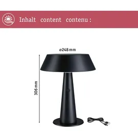 Paulmann Solarleuchte Kunststoff 28,1 cm inkl. LED 165 lm anthrazit