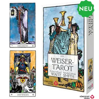 Königsfurt-Urania Das Weiser-Tarot - Tarot von A.E. Waite in den ursprünglichen Aquarellfarben (78 Karten illustriert von Pamela Colman Smith mit Booklet)