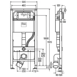 Viega Prevista Dry 8521 mit Dusch WC Anschluss 1120 mm höhenverstellbar