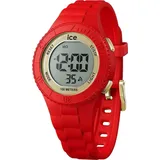 ICE-Watch Ice Digit 35 mm Plastikgehäuse Rot Silikonarmband Gold S
