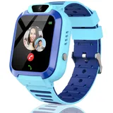 MiracDan Smartwatch Kinder 4G, Smartwatch Kinder mit GPS und Telefon mit SIM, SOS Videoanrufen, GPS Tracker Kinder, Kinderuhr Mit GPS und Anruf Funktion Geschenke für Jungen Mädchen 4-15 Alter(Blau)