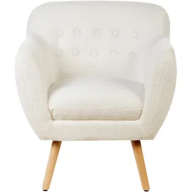 Beliani Sessel Melby Bouclé Weiß