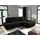 Fun Möbel Ecksofa Sofa mit Schlaffunktion VOGAR Stoff Poso Schwarz Ottomane Rechts - Schwarz