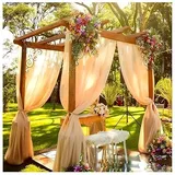 Tüllstoff Hochzeit Deko – 600×160cm Weicher halbtransparenter Dekostoff für Hochzeitsbogen, Stuhlschärpen & Tischdeko – Leichter Organza Tüll zum Drapieren für Hochzeit, Party & Events Champagne
