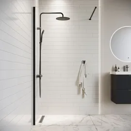 Badplaats Florida Walk-In-Dusche 100 x 200 cm schwarz