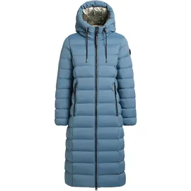 khujo Damen Langer Wintermantel warmer Steppmantel mit gefütterter Kapuze Simmie2 Cosmic Blue Gr. L - L