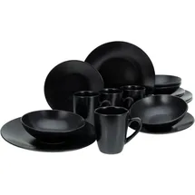 CreaTable Kombiservice Black Matt 16-tlg. schwarz