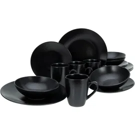 CreaTable Kombiservice Black Matt 16-tlg. schwarz
