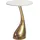 FineBuy Beistelltisch 45cm Gold Marmor Wohnzimmertisch Alu Sofatisch Couchtisch Rund