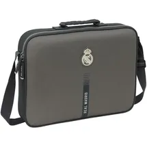 Safta M385 612524385, Real Madrid 3. Mannschaft 24/25, Aktentasche, Umhängetasche, bequem und vielseitig, Qualität und Widerstandsfähigkeit, 38 x 6 x 28 cm, Uni, Kinder, Grau, M, grau, Medium