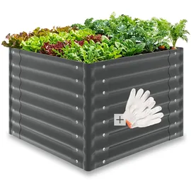 Tectake Hochbeet 80 x 80 x 62 cm Grau