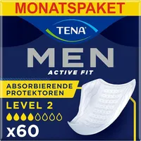 TENA MEN Absorbierende Protektoren, Level 2 - 60 Einlagen im Monatspaket (6 x