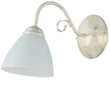 Licht-Erlebnisse Wandleuchte Shabby Weiß Metall Glas wohnlich LIRLIN Wandlampe Wohnzimmer