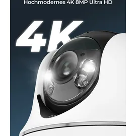 Reolink 4K 8MP Smarte kabellose Überwachungskamera 5/2,4 GHz Dualband WLAN, Spotlight, 4K, Personen-/Fahrzeugerkennung, Außenbereich - Weiß