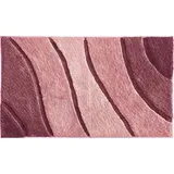 REDBEST Badematte Badematte "Louisville", Höhe 20 mm, rund, Streifen rosa rund | 90 cm x 90 cm x 20 mm