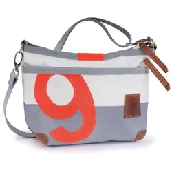 360° Taschen Deern Lütt Crossover weiß / grau, Zahl neonorange