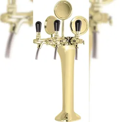 Schanksäule Gold 3-leitig, elegant, `Topp-Qualität!` (Paketpreis)