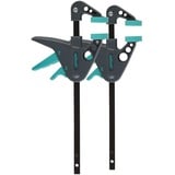 wolfcraft Mini-Einhandzwingen 40-110 mm 3455100 - Zwingen Set für präzises Fixieren von kleinen Werkstücken - 2 Stück - Anwendung mit nur einer Hand