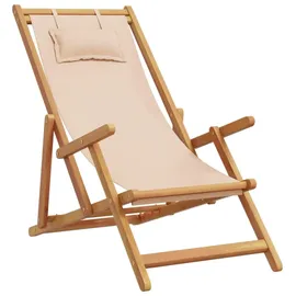 vidaXL Strandstuhl Klappbar Beige