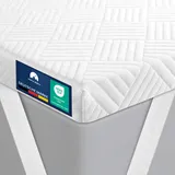 Hochwertiger Topper 90x200cm 5cm hoch - Matratzentopper mit weicher, kühlender Gel-Memoryschicht bis 100 kg - Ökotex 100 Zertifiziert - Bezug atmungsaktiv & waschbar