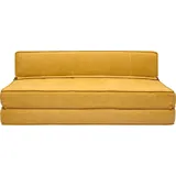 miliboo Schlafcouch Polyester 2-Sitzer Senfgelb