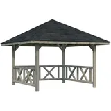 Palmako Holzpavillon Bianca 8,3 m2 Set 1 grau Tauchgrundiert