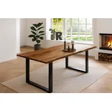 SAM Outillage Esstisch Baumkante Massiv Akazie natur 160 x 85 schwarz Noah