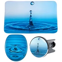 Sanilo Bad-Accessoire-Set, 3-tlg., Wassertropfen - blau