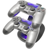 Eaxus Eaxus® Controller Ladestation Geeignet für PS4 - Aufladestation mit LED Beleuchtung & USB Kompatibel mit Playstation 4, Schwarz