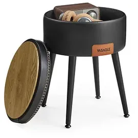 VASAGLE Hocker mit Stauraum LOM005B01 schwarz Kunstleder