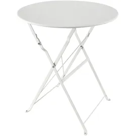 Hti-Living Gartentisch Ø 55 x 68 cm Creme/Weiß